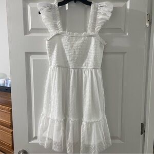 Von Maur Ruffle White Dress